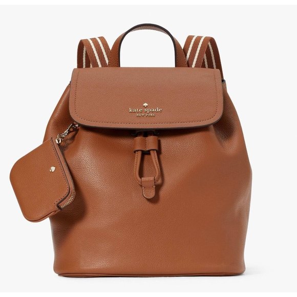 New Kate Spade Rosie Medium Flap Backpack Warm Gingerbread - Picture 1 of 5